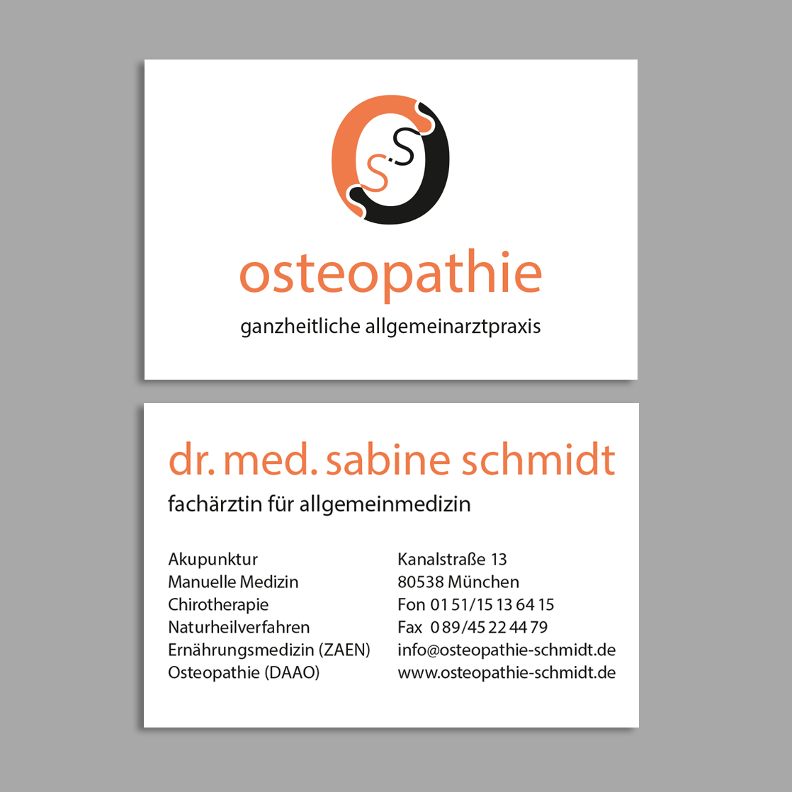 Visitenkarte · Dr. med. Sabine Schmidt ·Fachärztin für Allgemeinmedizin